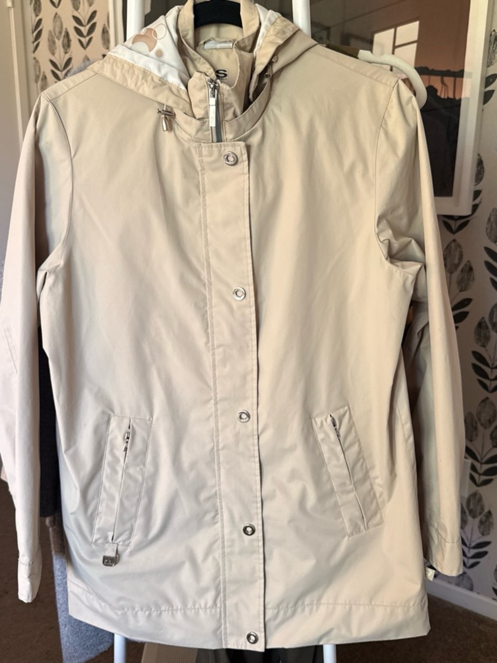 Free Country Light Beige Hooded Trench Coat